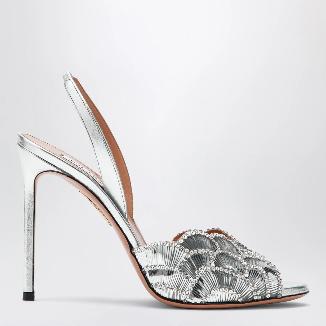 Aquazzura - Ce Soir silver sandals in nappa leather