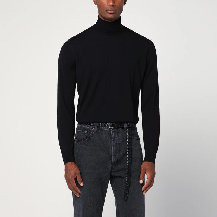 Drumohr - Black wool turtleneck sweater