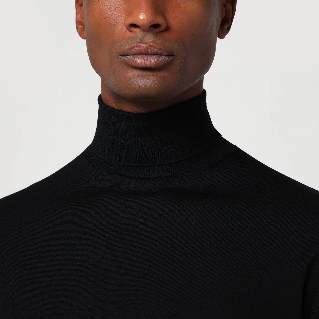 Drumohr - Black wool turtleneck sweater