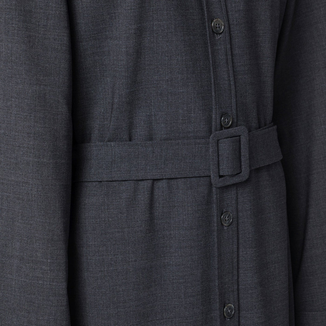 P.A.R.O.S.H. - Anthracite grey belted shirt dress