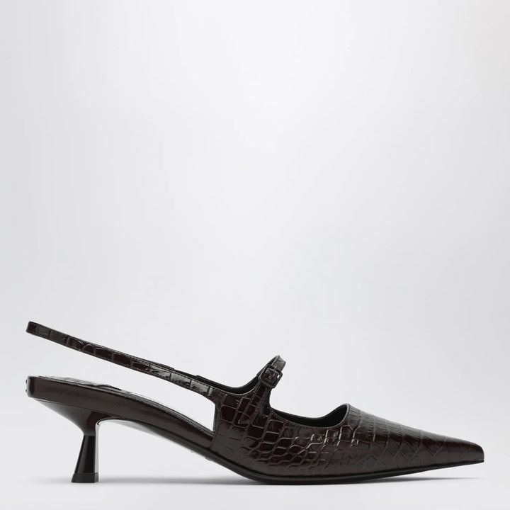 Jimmy Choo - Didi 45 brown crocodile effect neckline