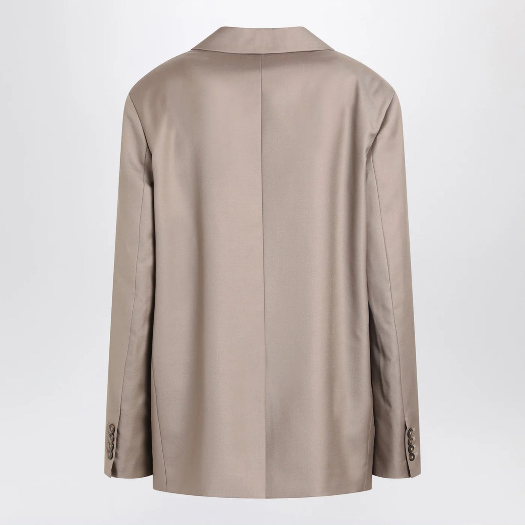 LouLou De Saison - Double-breasted wool jacket in taupe color