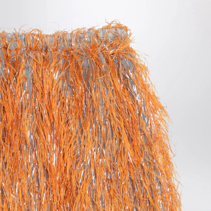 Douuod - Orange Maracaibo skirt with feathers