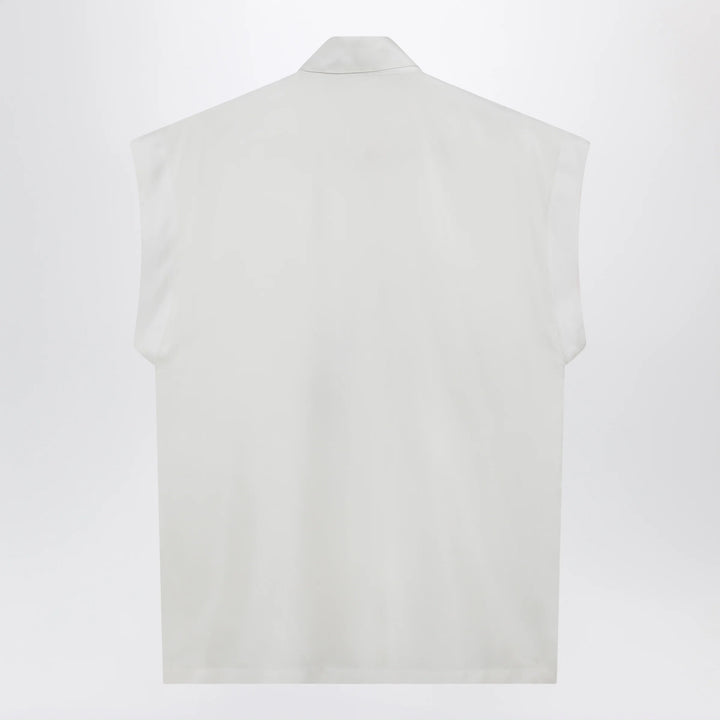 Dolce&amp;Gabbana - Silk twill shirt with butterfly sleeves in natural white
