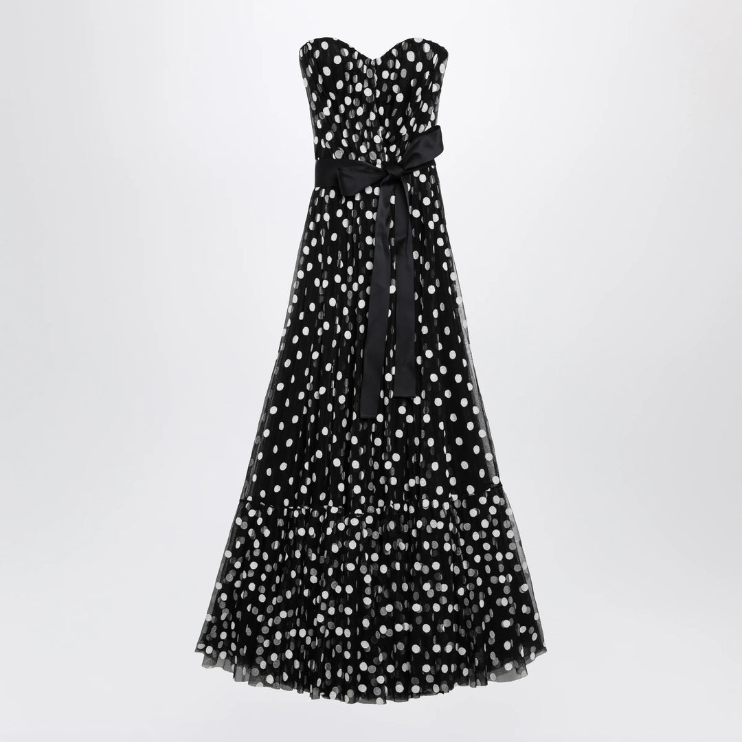 Dolce&amp;Gabbana - Long strapless polka dot tulle dress
