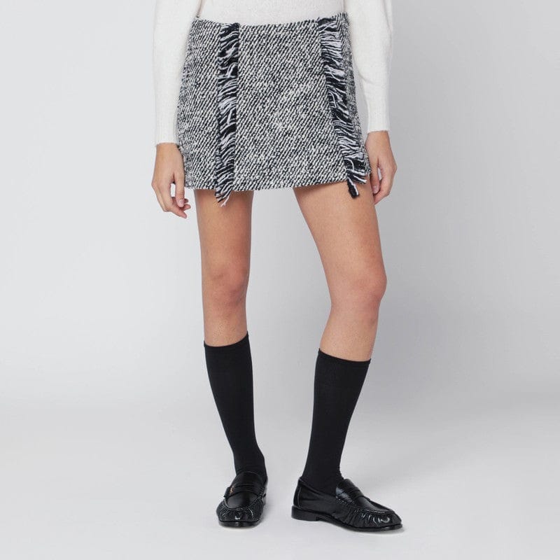 Skirts Durazzi Milano - Black/white patterned wool-blend mini skirt - 42 IT Brand