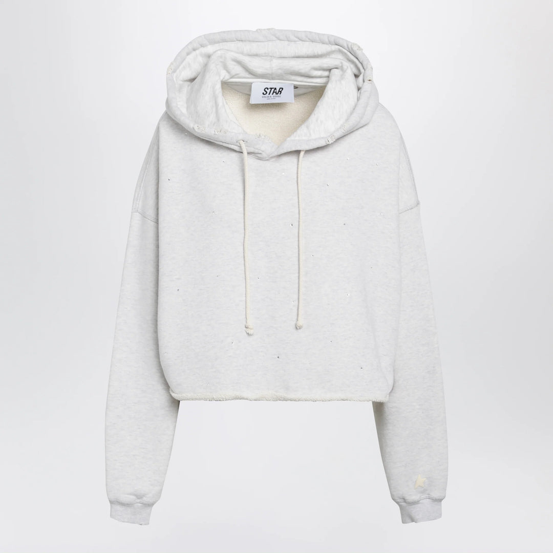 Golden Goose - Star sweatshirt with crystal embroidery in grey cotton