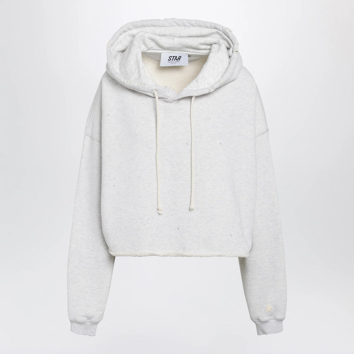 Golden Goose - Star sweatshirt with crystal embroidery in grey cotton