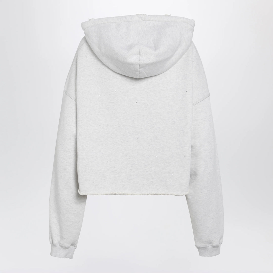 Golden Goose - Star sweatshirt with crystal embroidery in grey cotton