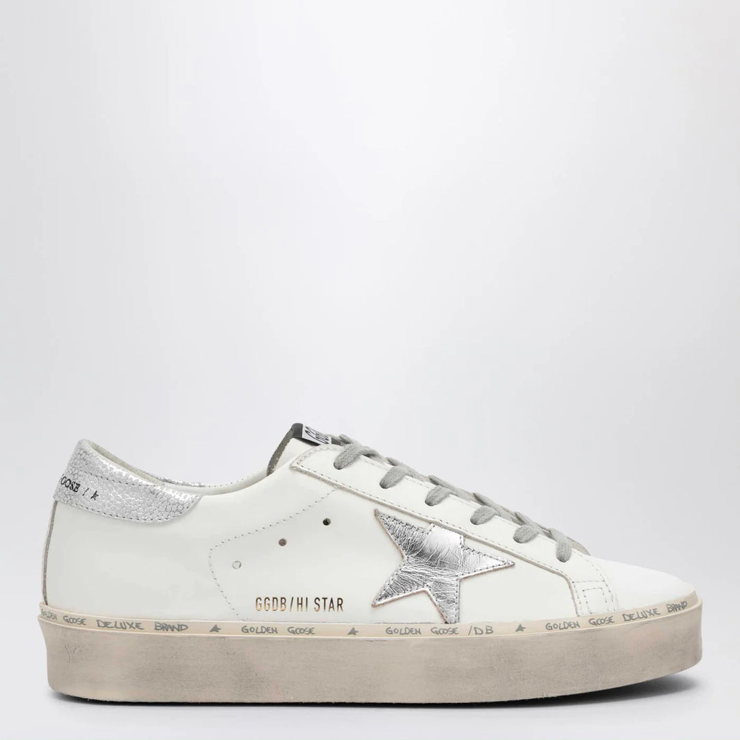 Golden Goose - White/silver Hi-Star Sneakers