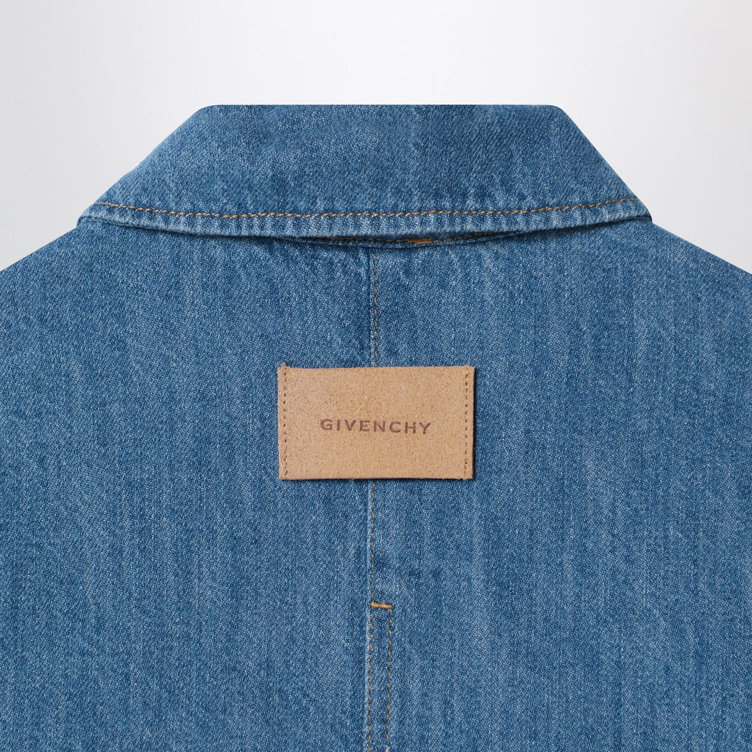 Givenchy - Blue denim shirt with logo embroidery
