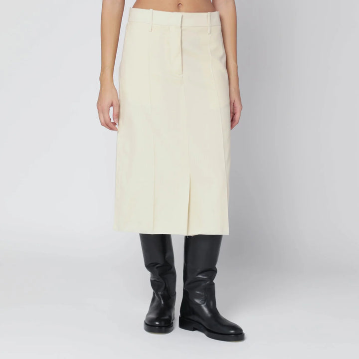 Jil Sander - Vanilla-coloured wool skirt