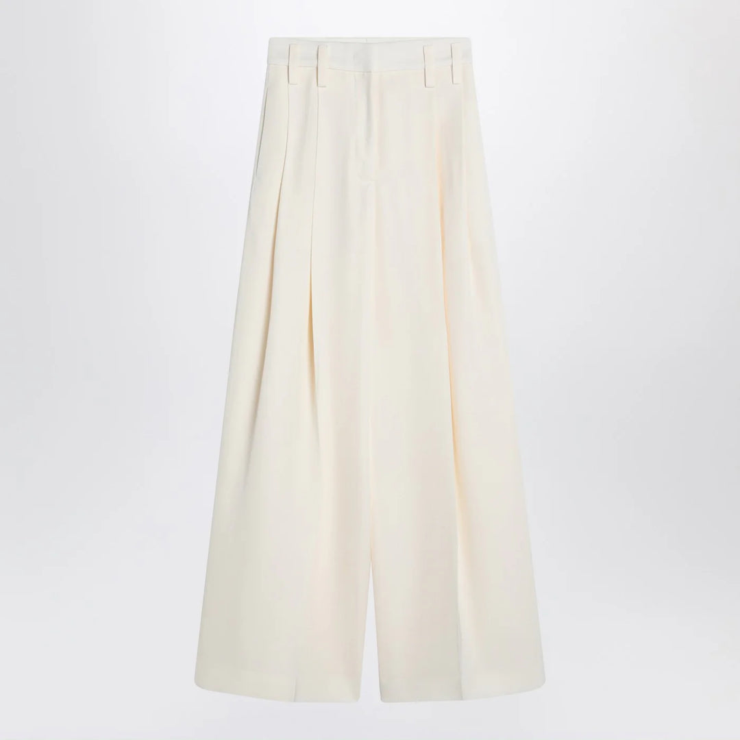 Jil Sander - Wide cream trousers in silk blend