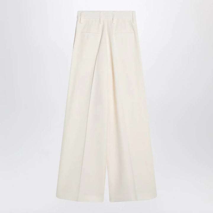 Jil Sander - Wide cream trousers in silk blend