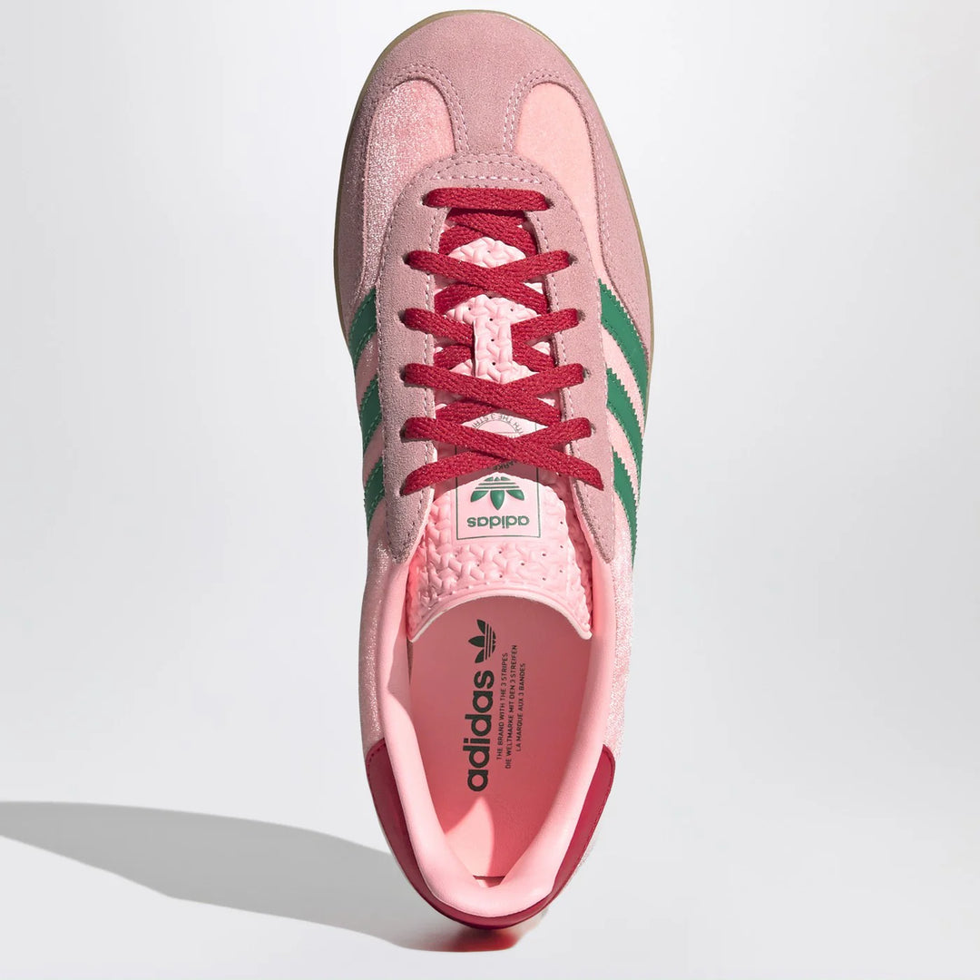 adidas Originals - Gazelle Indoor Court Green/Glow Pink/Gum velvet Sneakers