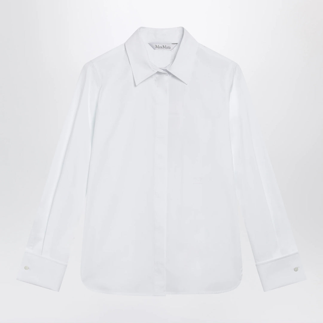 Max Mara - White cotton shirt with logo