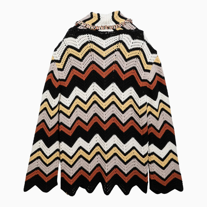 Alanui - Cardigan in crochet zig zag multicolore