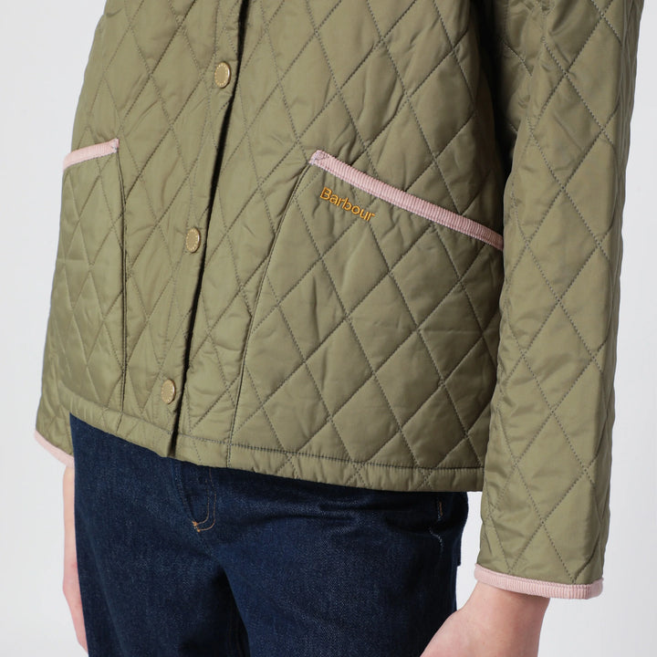 Barbour - Liddesdale Cropped Icons quilted jacket in olive green