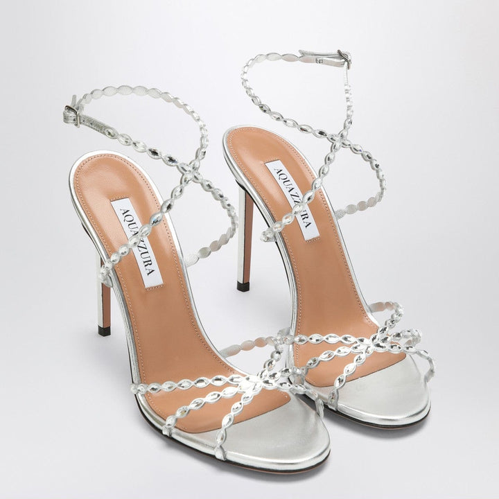 Sandals Aquazzura Love Struck silver sandals with crystals Brand