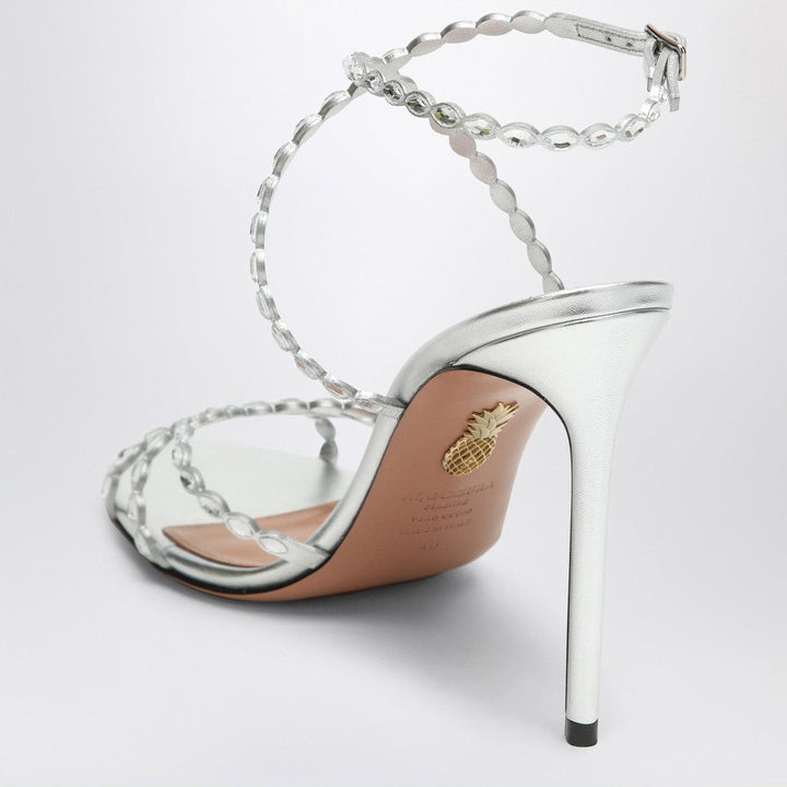 Sandals Aquazzura Love Struck silver sandals with crystals Brand
