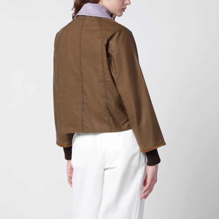 Barbour - Beadnell waxed cropped jacket in sand