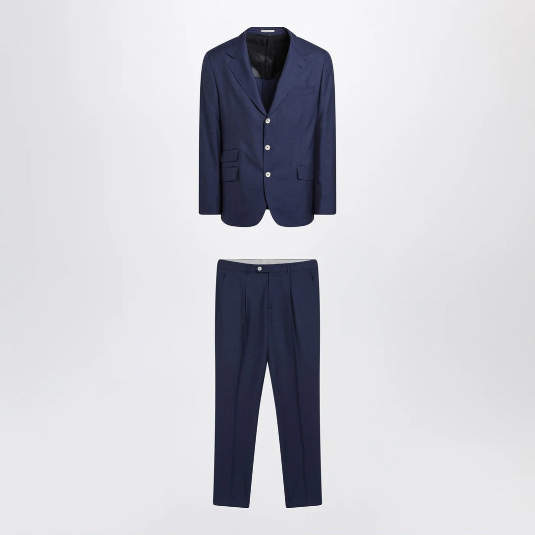 Brunello Cucinelli - Blue single-breasted wool suit