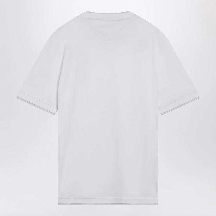 Brunello Cucinelli - White T-shirt with faux layering effect