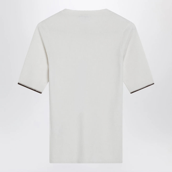 Brunello Cucinelli - White cashmere and silk knit top