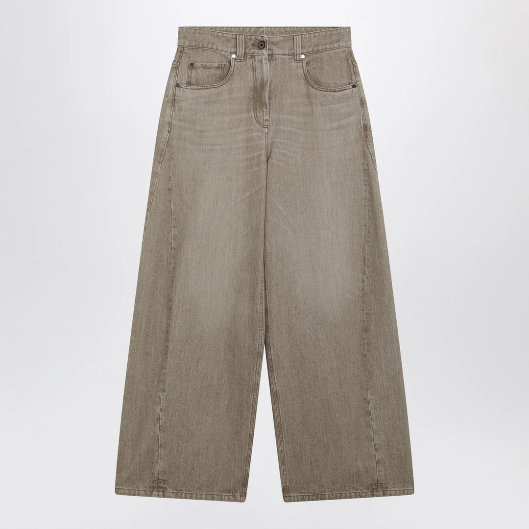 Brunello Cucinelli - Wide-leg desert-colored jeans