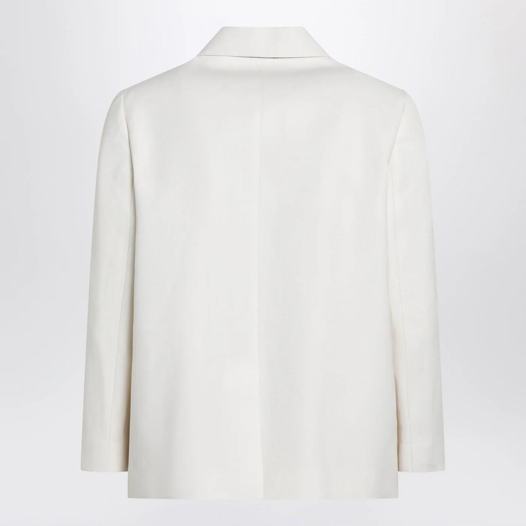 Brunello Cucinelli - Ivory fluid twill jacket in viscose and linen