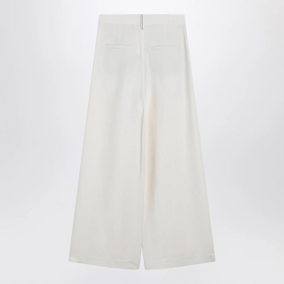 Brunello Cucinelli - Ecru sartorial wrap trousers