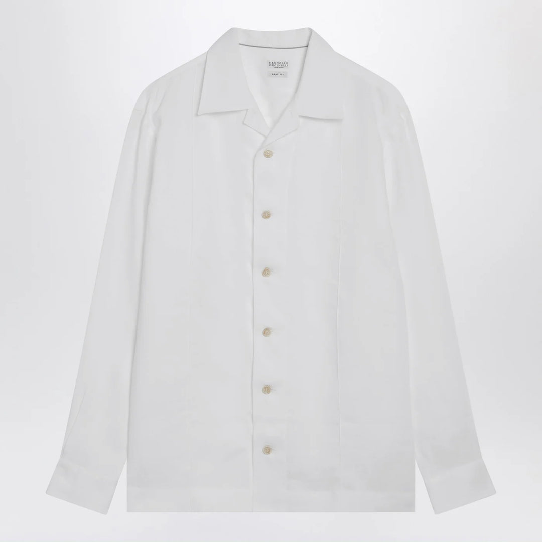 Brunello Cucinelli - White linen East Fit shirt
