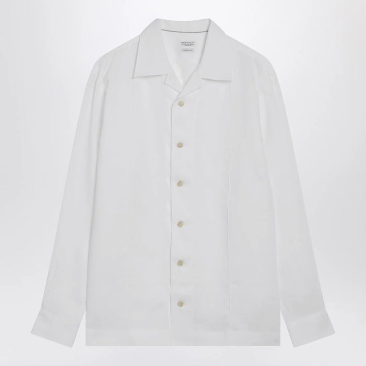 Brunello Cucinelli - White linen East Fit shirt