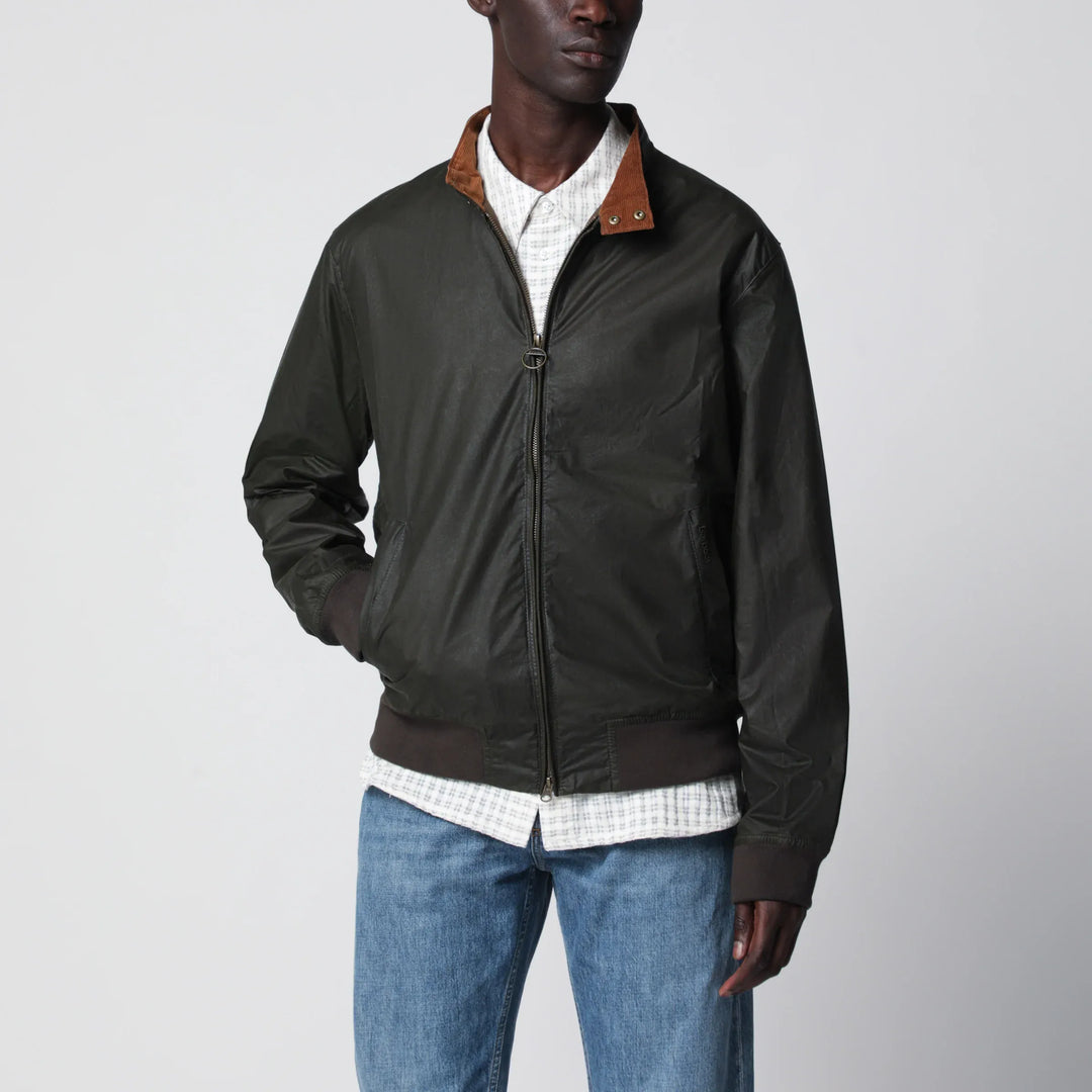 Barbour - Olive green lightweight waxed Royston jacket Brand Apparel &amp; Accessories > Clothing > Outerwear > Coats &amp; Jackets S
