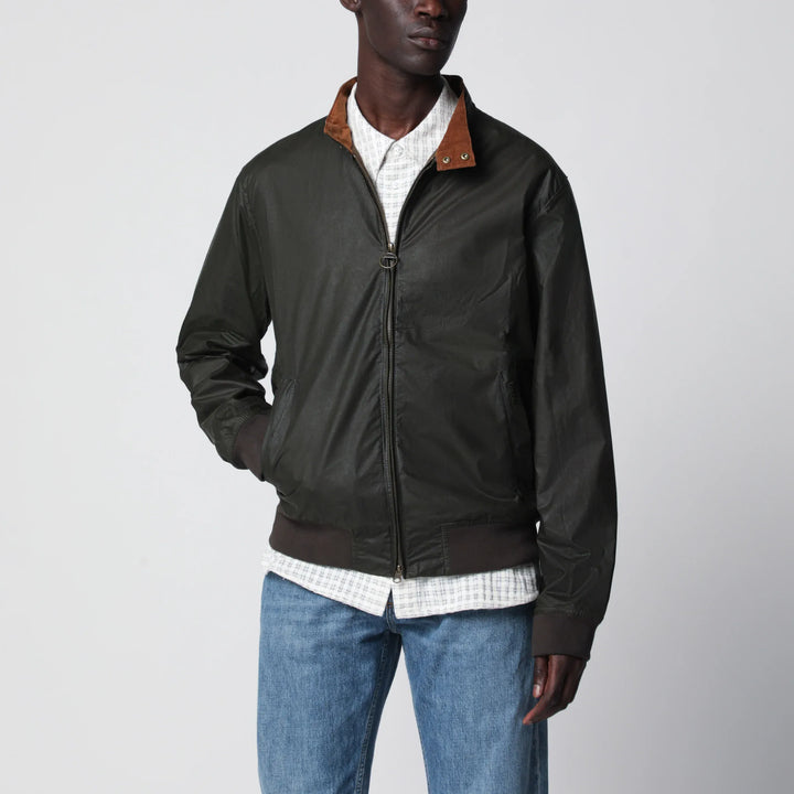 Barbour - Olive green lightweight waxed Royston jacket Brand Apparel &amp; Accessories > Clothing > Outerwear > Coats &amp; Jackets S