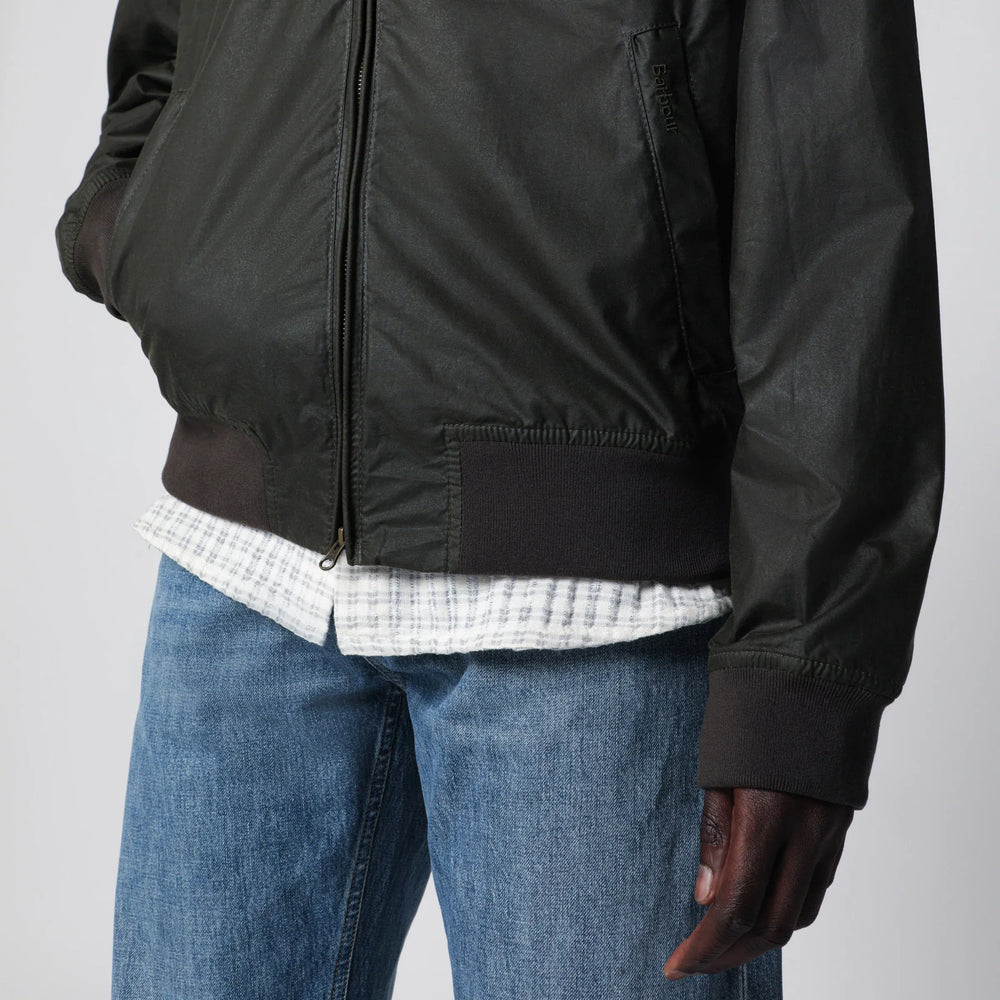 Barbour - Olive green lightweight waxed Royston jacket Brand Apparel & Accessories > Clothing > Outerwear > Coats & Jackets