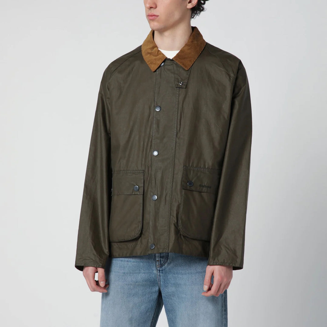 Barbour - Modern Bedale olive green waxed jacket