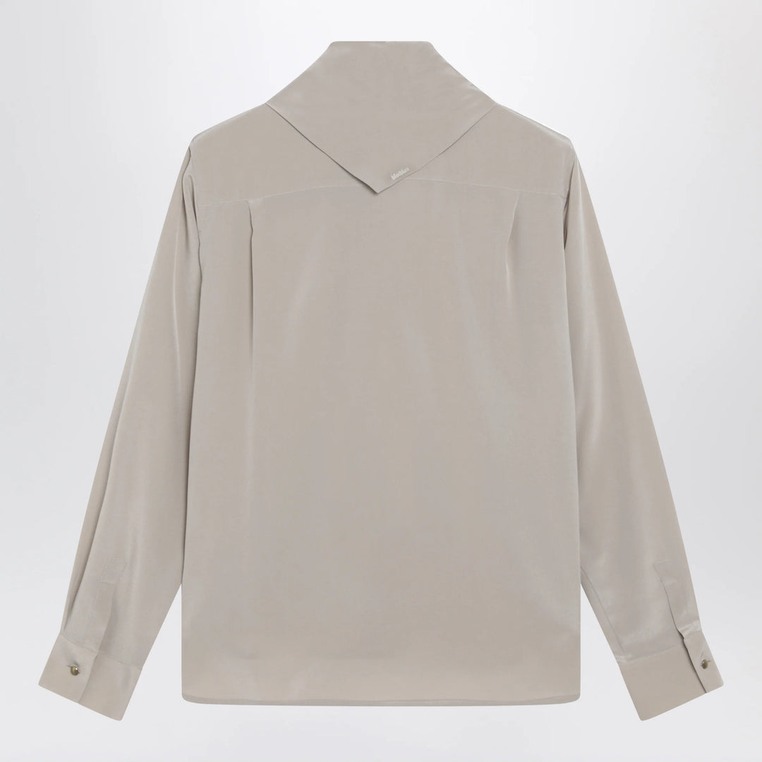 Max Mara - Rock beige silk blouse with scarf