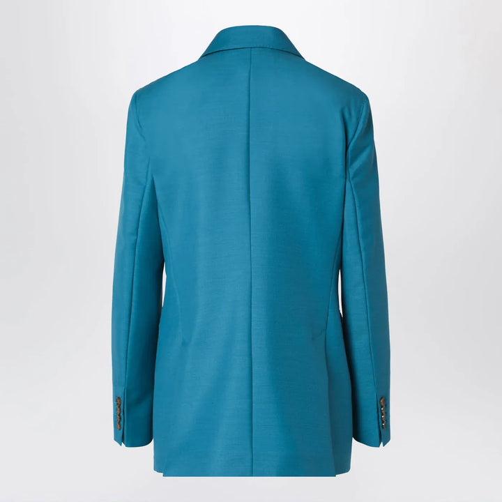 Max Mara - Turquoise wool-blend double-breasted jacket Brand Coats &amp; Jackets