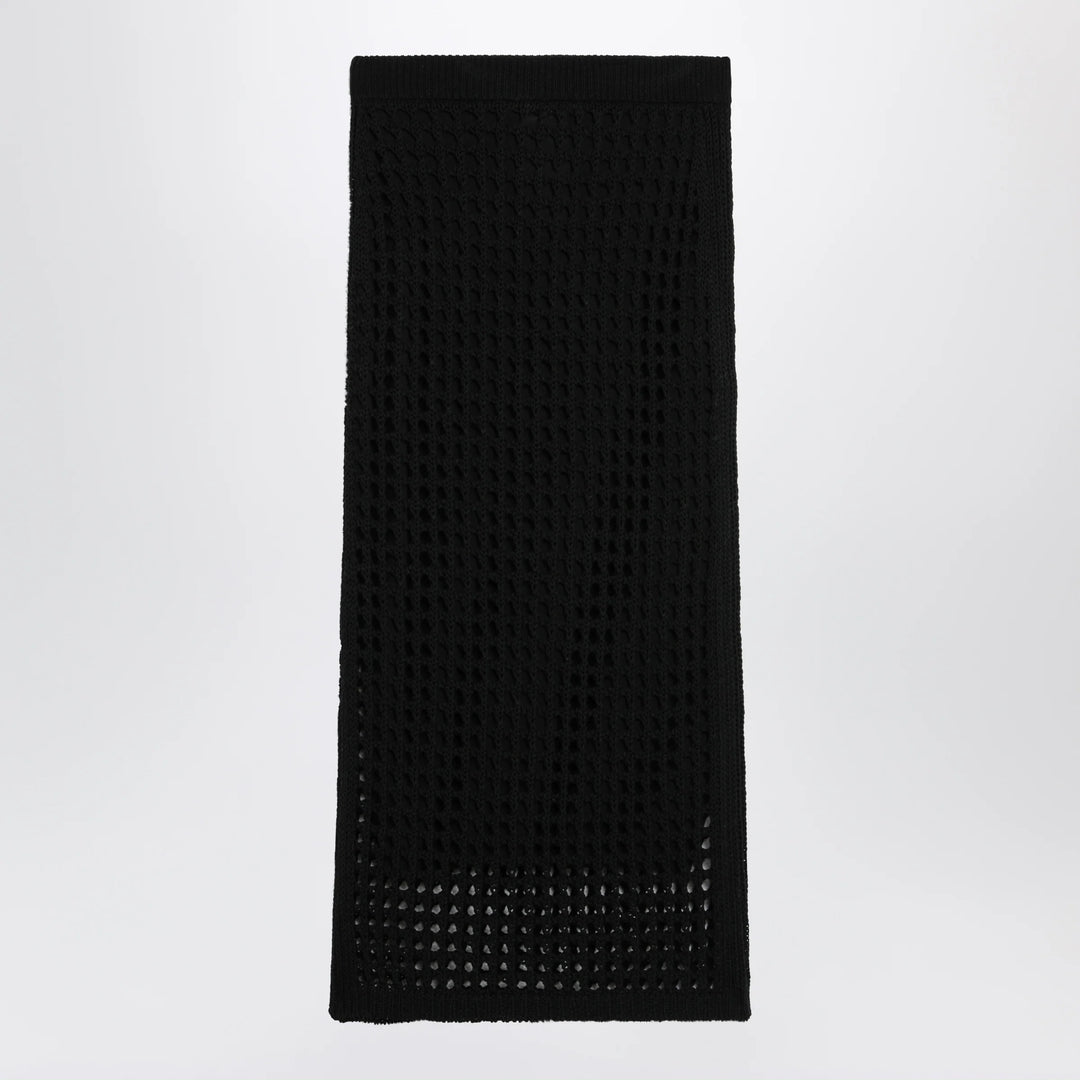 Max Mara - Long sheer net cotton skirt in black