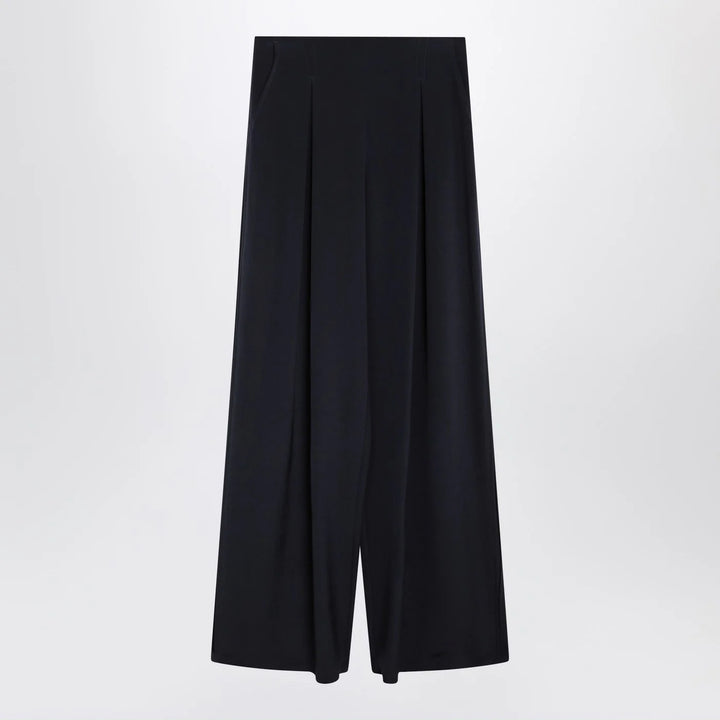 Max Mara - Navy silk-blend trousers