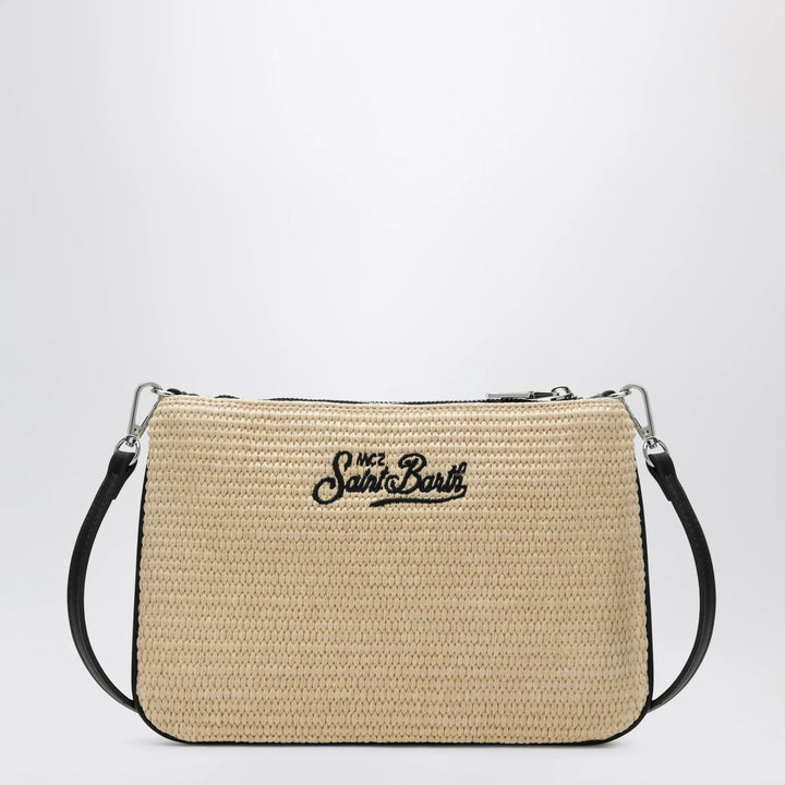 MC2 Saint Barth - Parisienne straw-effect clutch with embroidered logo