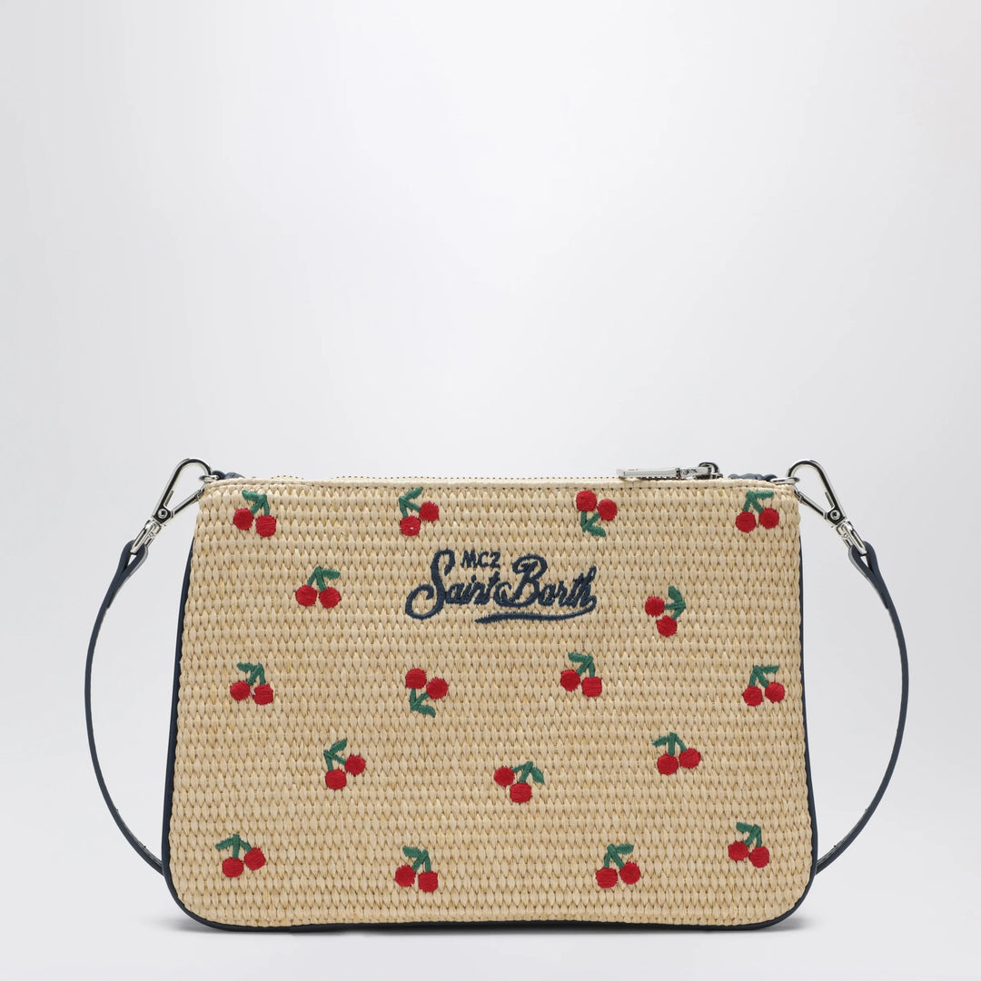 MC2 Saint Barth - Raffia Pouch with Cherry Embroidery