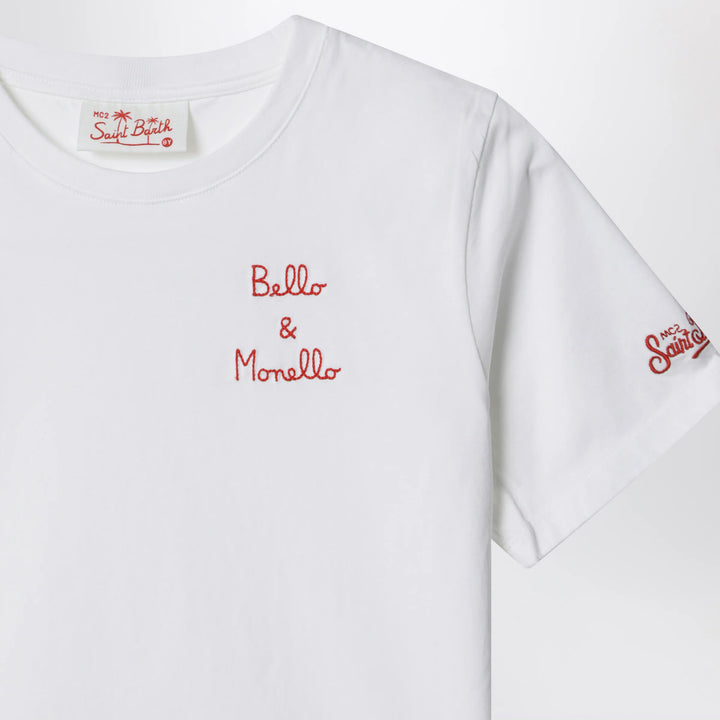 MC2 Saint Barth - White T-shirt “Bello e Monello”