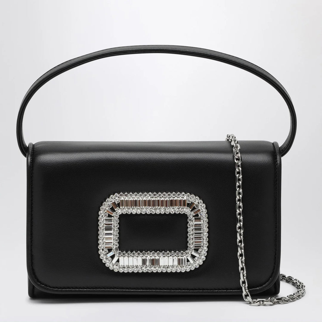 ROGER VIVIER - Black leather Micro Pilgrim bag