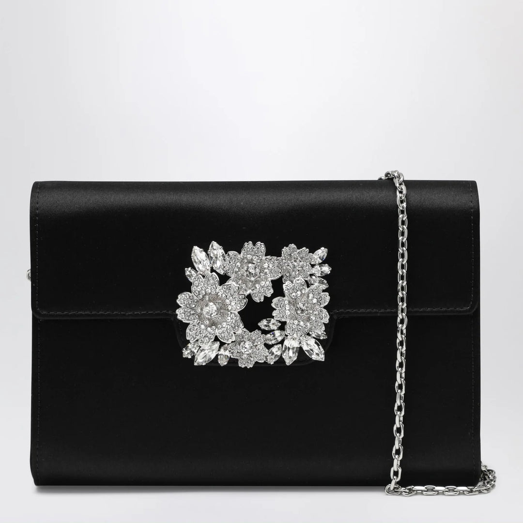 ROGER VIVIER - Efflorescence Mini Clutch black in satin
