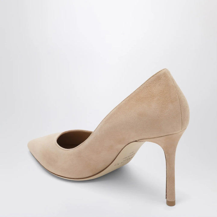 Jimmy Choo - Romy 85 light beige suede pumps