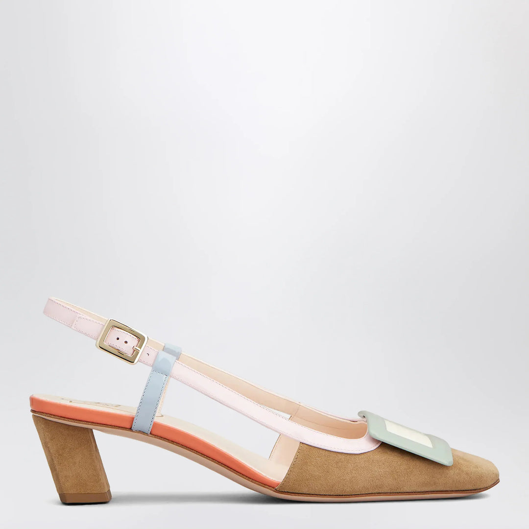 ROGER VIVIER - Belle Vivier multicoloured suede slingback