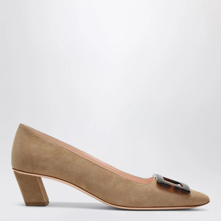 ROGER VIVIER - Belle Vivier tobacco suede Décolletté