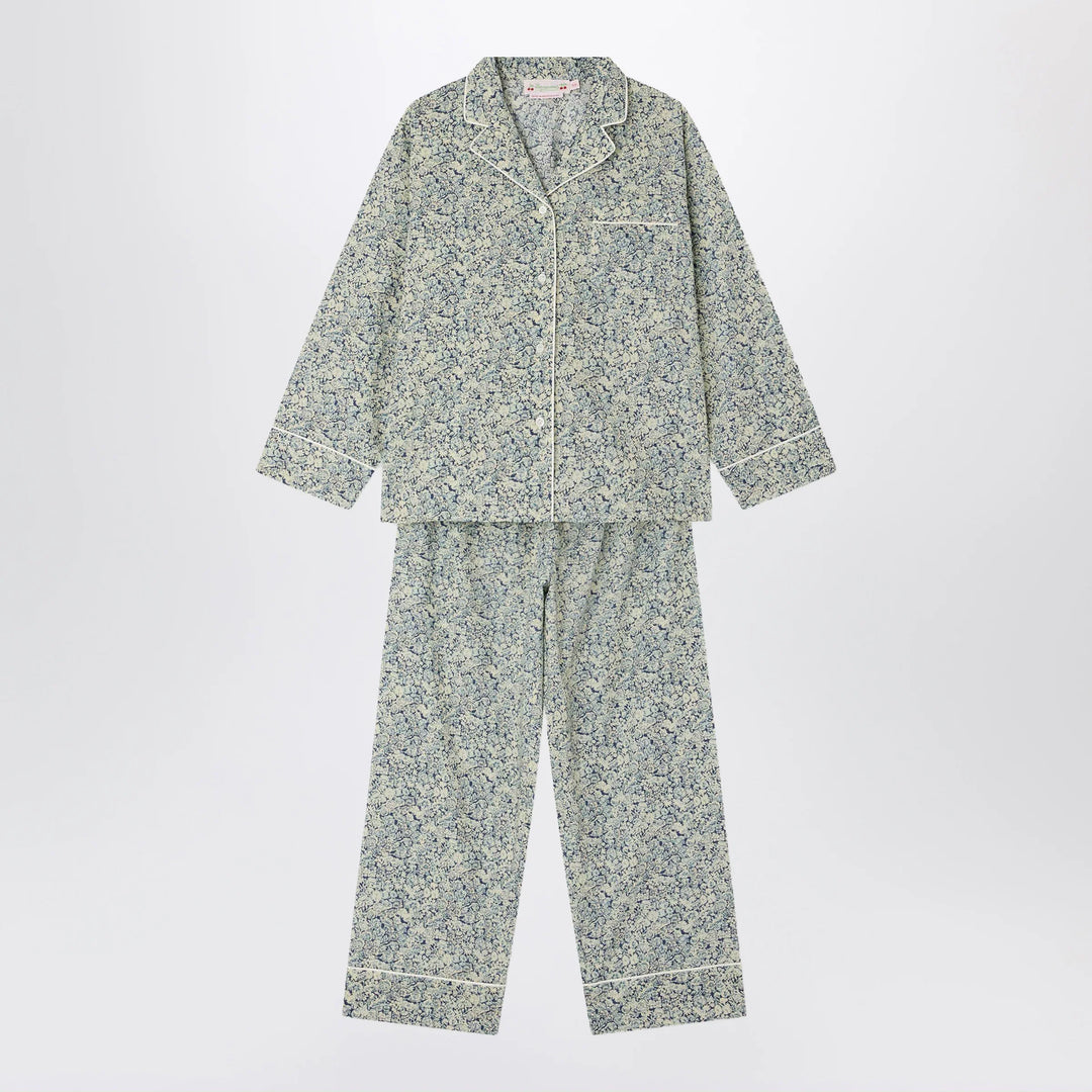 Bonpoint - Dormeur light blue pajamas in Liberty fabric